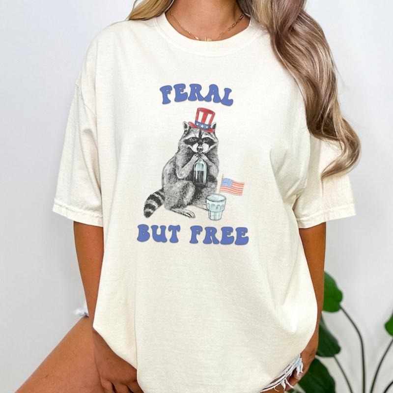 Funny 4th Of July Shirt, Graphic Raccoon Shirt, Independence Day Shirt, Patriotism Shirt, 1776 Shirt, Trendy USA Shirt,...