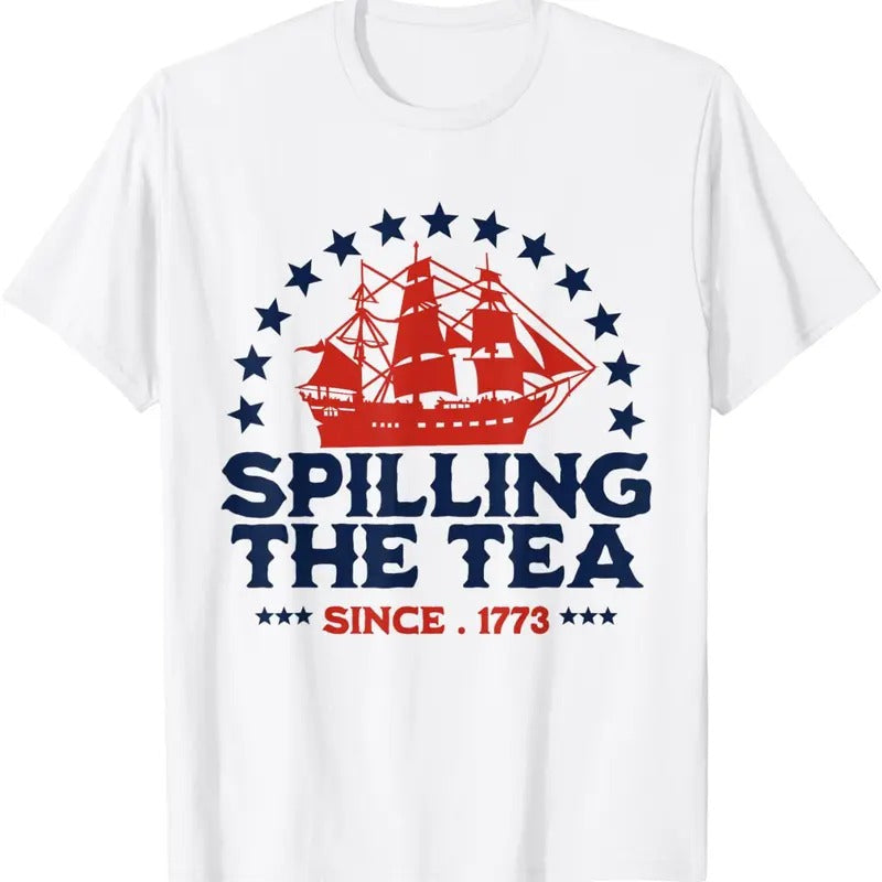 Funny 4th Of July Spilling The Tea Since 1773 Fourth of July T-Shirt Hoodie, Sweatshirt | WearSparks.com