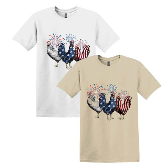 Funny 4th of July Shirt, Chicken Sweatshirt, Independence Day Tee, USA Flag Hoodie, Patriotic Freedom T-shirt, Womens...