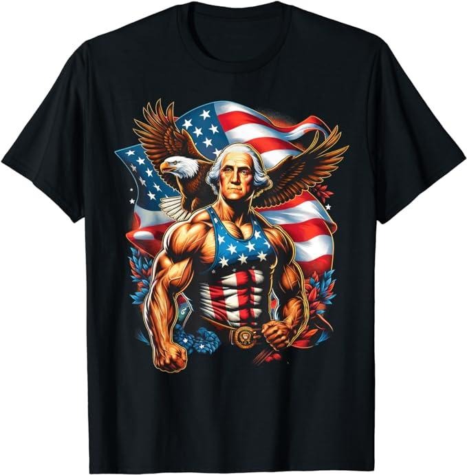 Funny 4th of July Shirts For Men, 4th of July Patriotic Funny George Washington T-Shirt Menswear Top Casual Cotton...