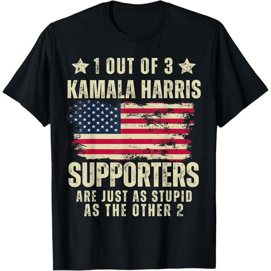 Funny Anti Kamala Harris Stupid Joke American Flag USA Humor T-Shirt made in usa Hoodie, Sweatshirt | WearSparks.com