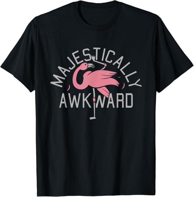 Funny Bar Shirts, Majestically Awkward Pink Flamingo Bar Crawl Shirt Menswear Top