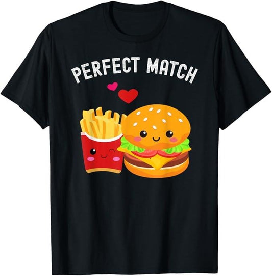 Funny Best Friend Shirts, Gift For Best Friend, Kawaii Burger and Fries Best Friend Matching Couple Besties T-Shirt...