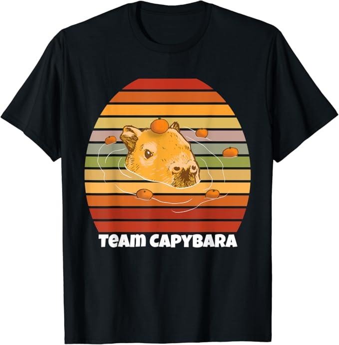 Funny Best Friend Shirts, Gift For Best Friend, Team Capybara Funny Capybara Orange meme Family and Friends T-Shirt...