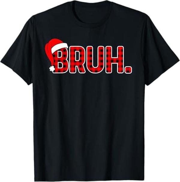 Funny Bruh Shirt, Bruh Funny Christmas Plaid Xmas Pajamas T-Shirt - Menswear Top Hoodie, Sweatshirt | WearSparks.com