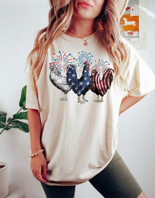 Funny Chicken 4th of July Shirt, Chicken Shirt, Independence Day Tee, USA Flag Shirt, Patriotic Shirt, Freedom Shirt,...
