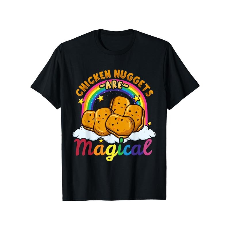 Funny Chicken Nuggets Graphic Tee - 100% Cotton, Perfect Gift for Men & Women, Casual Fit, Machine Washable