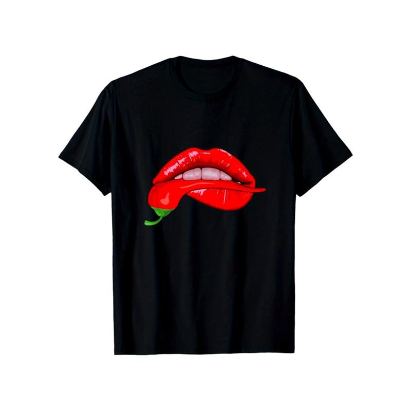 Funny Chili Print, Men's Cotton T-shirt, Graphic Tee Men's Outdoor Clothes, Men's Clothing, Casual Short Sleeve Crew Neck...