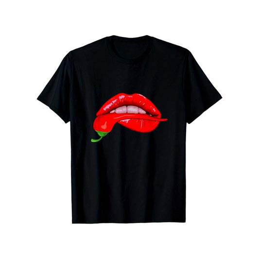 Funny Chili Print, Men's Cotton T-shirt, Graphic Tee Men's Outdoor Clothes, Men's Clothing, Casual Short Sleeve Crew Neck...