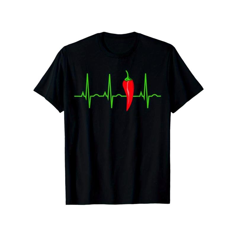 Funny Chili Print, Men's Cotton T-shirt, Graphic Tee Men's Outdoor Clothes, Men's Clothing, Casual Short Sleeve Crew Neck...