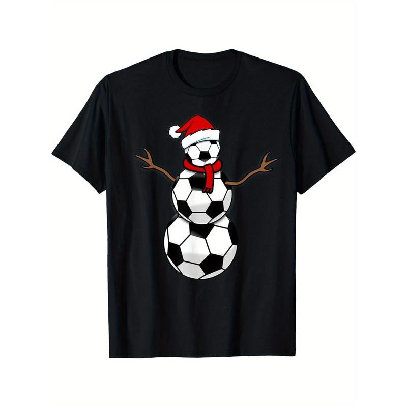 Funny Christmas Football Santa Claus Snowman Men's T-Shirt T-Shirt made in usa Hoodie, Sweatshirt | WearSparks.com