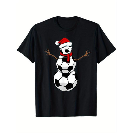 Funny Christmas Football Santa Claus Snowman Men's T-Shirt T-Shirt made in usa Hoodie, Sweatshirt | WearSparks.com
