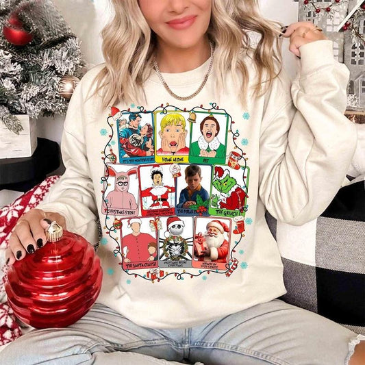 Funny Christmas Movies 90s Sweatshirt Merry Christmas Retro 90s Christmas Movie Classic Holiday Film Art, Christmas...