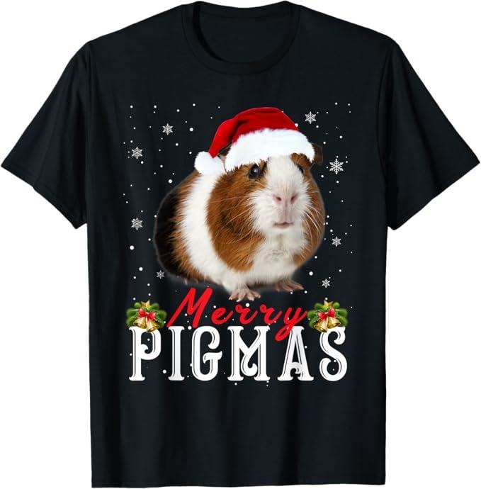 Funny Christmas Shirt, Christmas Gift, Merry Pigmas Face Mask Funny Guinea Pig Christmas Santa Xmas T-Shirt