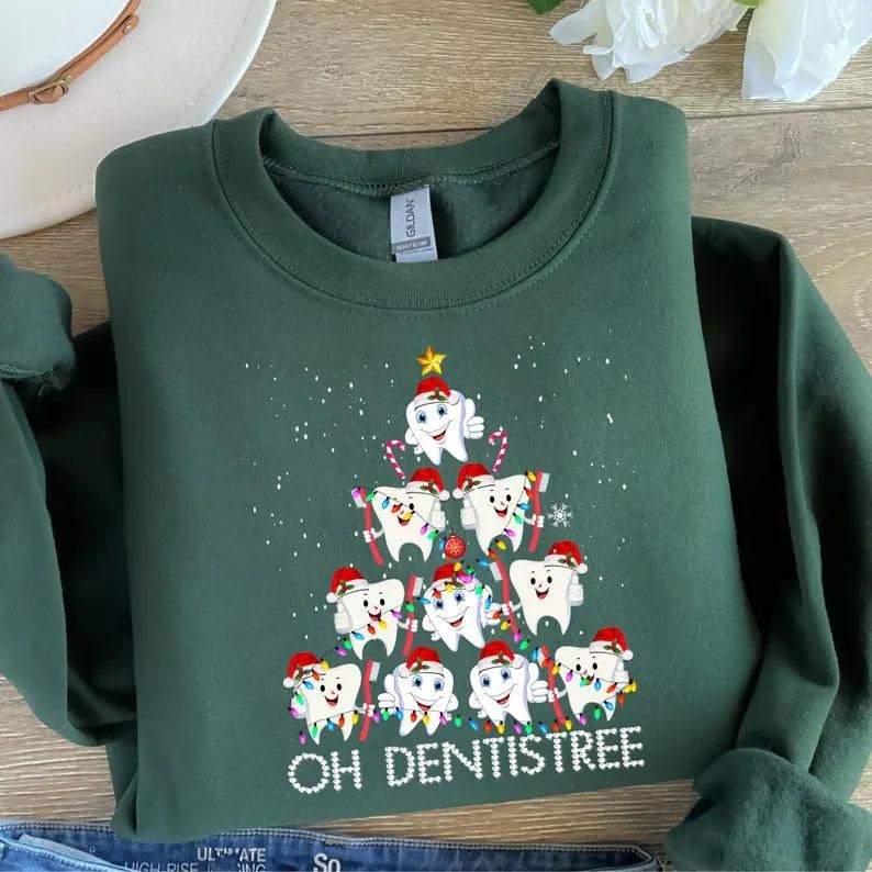 Funny Christmas Teeth Shirt, Christmas Dentist Shirt, Christmas Dentist Student Gift, Dental Squad T-shirt, Dentist...