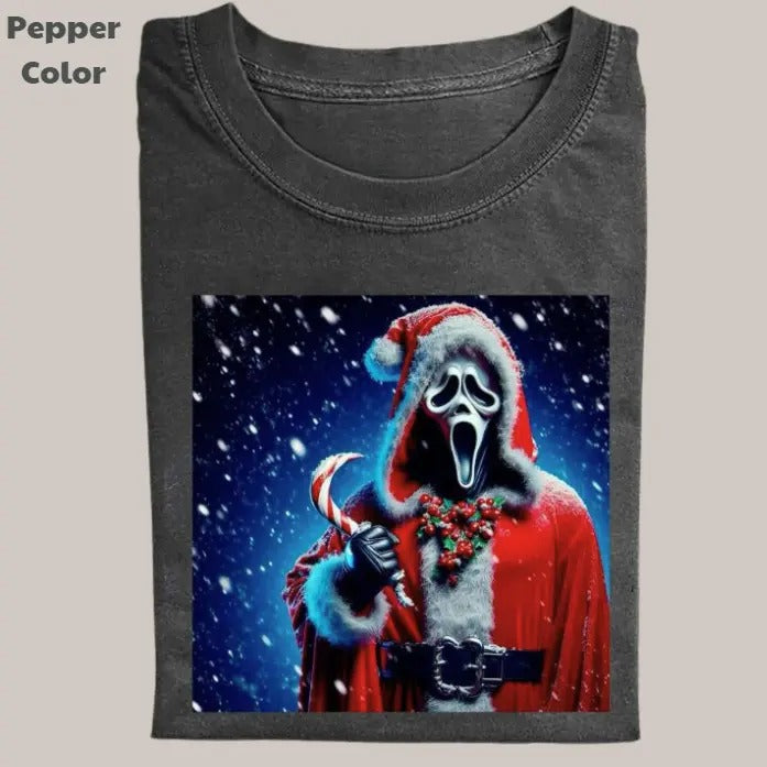 Funny Christmas Vintage Tee, Ghost Face T-Shirt, Movies Graphic Tee, Meme Cringe Funny Dumb Shirt, Menswear Womenswear...