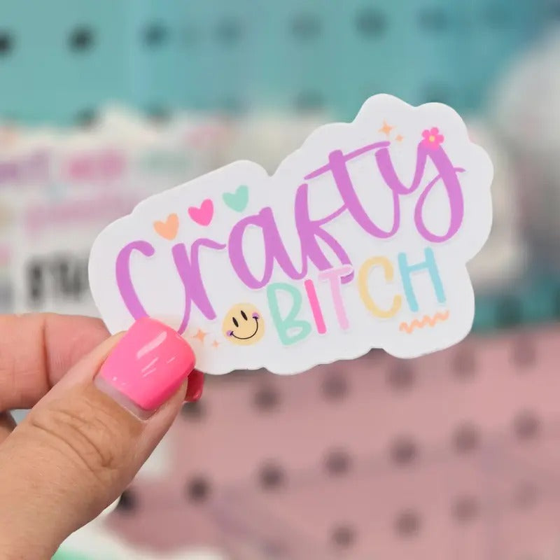 Funny Crafty Bitch Sticker T-Shirts, Hoodie, Sweatshirt | WearSparks.com