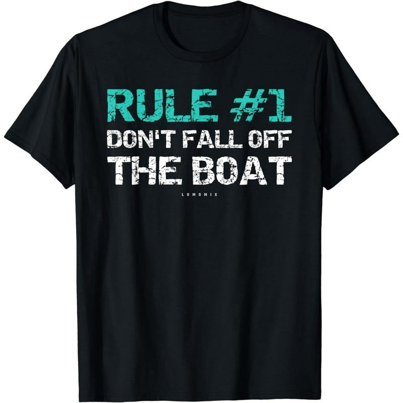 Funny Cruise Shirts - Rule #1 Don't Fall Off The Boat Shirt - Menswear Casual Cotton Hoodie, Sweatshirt | WearSparks.com