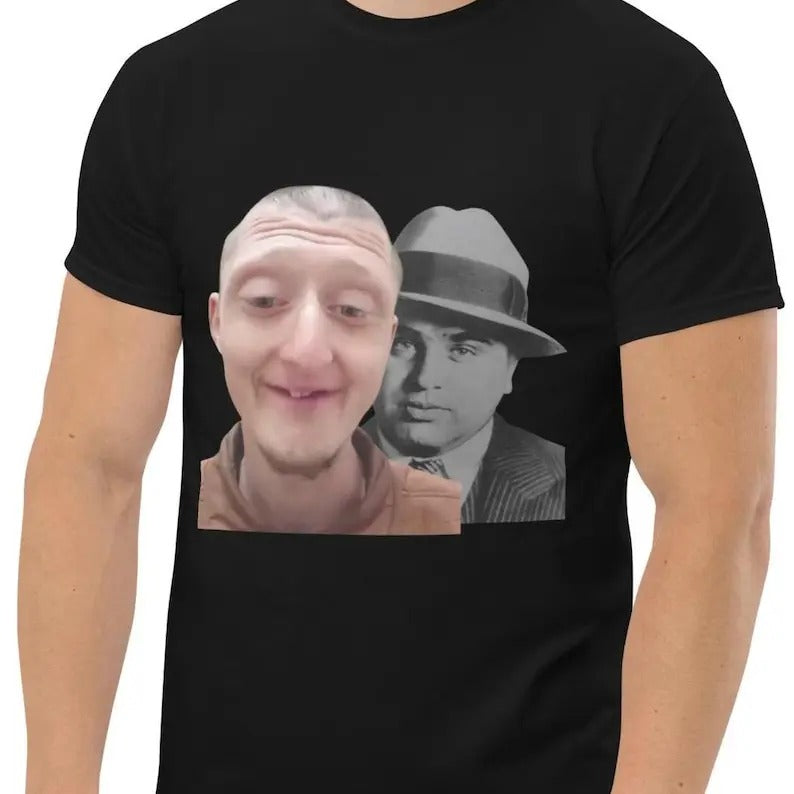 Funny Daniel Larson T Shirt, Braiinrot Viral Tiktok Meme AlCaponGangster Badass Graphic Tee, Gen Z The Rizzler White...