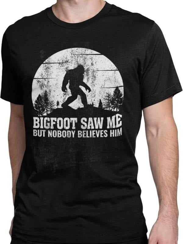 Funny Dark Humor Shirts For Men, Bigfoot Saw Me But Nobody Believes Him Funny Sarcastic Adult Humor T-Shirt Menswear...