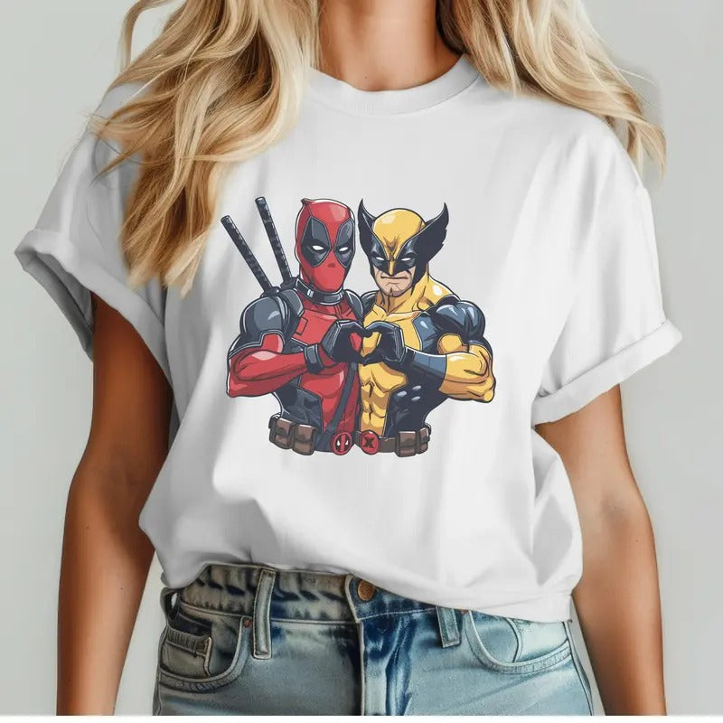 Funny Dead pool & Wolv erine Best Friends Shirt Graphic Tee Shirt Men Women Unisex Cotton Hoodie, Sweatshirt | WearSparks.com