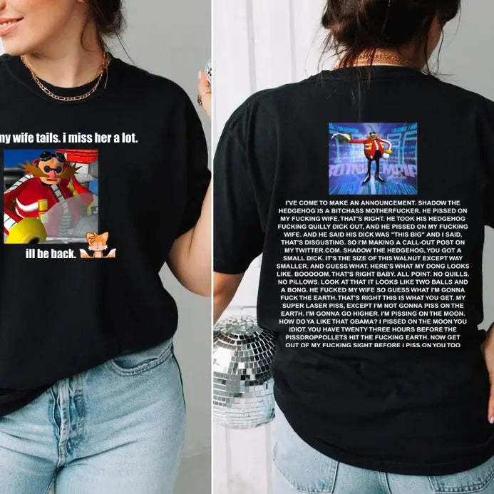 Funny Dr Eggman 2 Sides Shirt Son1c Merch Unisex Streetwear shirt, Movie Sweatshirt, Funny Dr. Eggman Meme T-Shirt
