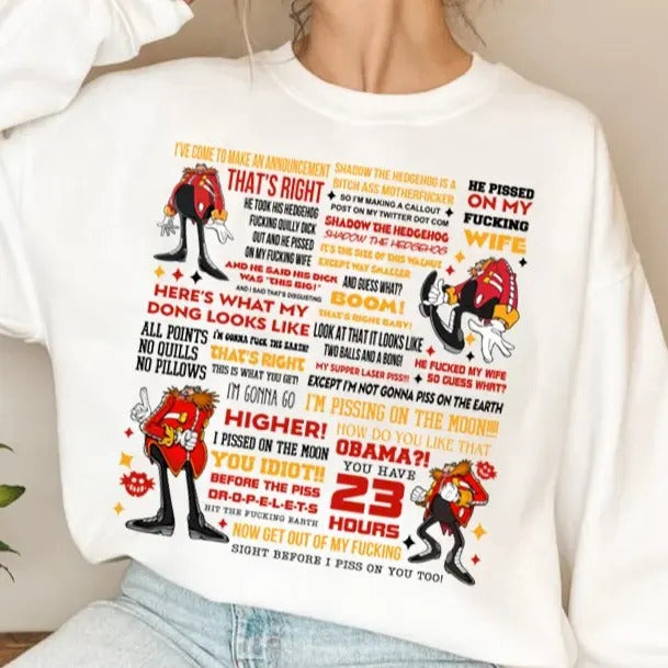 Funny Dr Eggman Shirt Son1c Merch Unisex Streetwear shirt, Movie Sweatshirt, Funny Dr. Eggman Meme T-Shirt