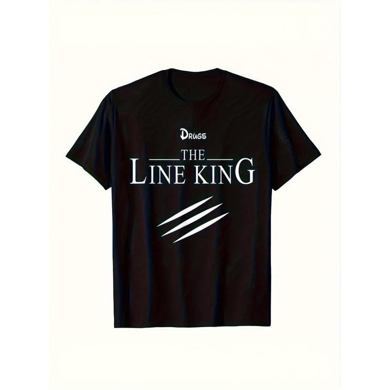 Funny Drugs The Line King Design Gift T-Shirt Faddish Birthday T Shirts Cotton Men's T Shirt Birthday Made in...
