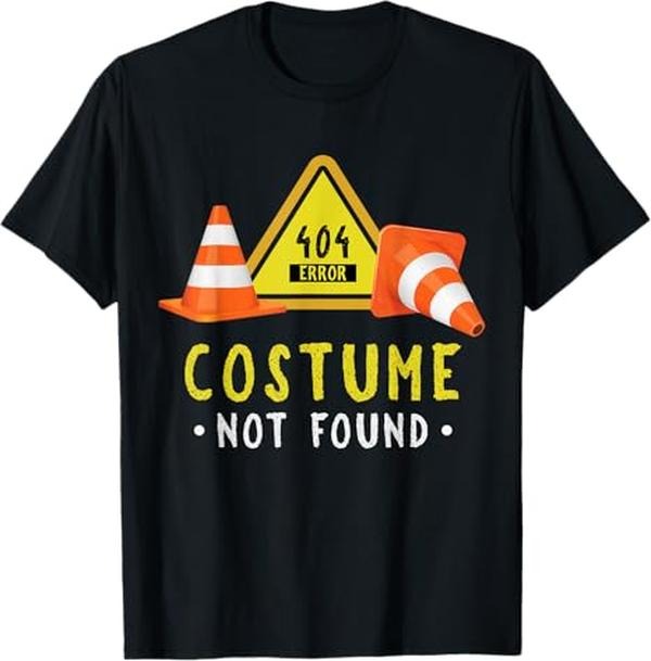 Funny Error 404 Costume Not Found Shirt, Halloween Geek Nerd Costume Error 404 Not Found T-Shirt