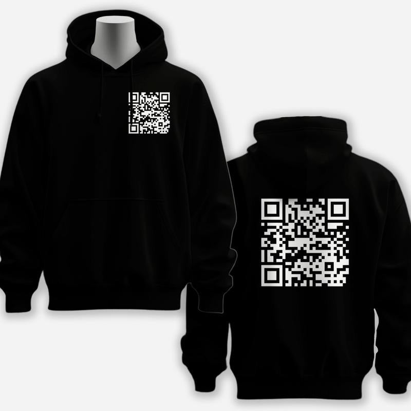 Funny FU QR Code Hoodie - Casual Pullover - Funny Gifts For Men T-Shirts, Sweatshirt | WearSparks.com