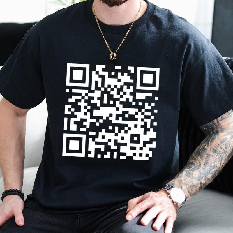Funny FU QR Code Men's T-Shirt, QR Code T-Shirt, Gifts, Gift For Her, Gift For Him Classic Fabric Top Menswear Birthday...