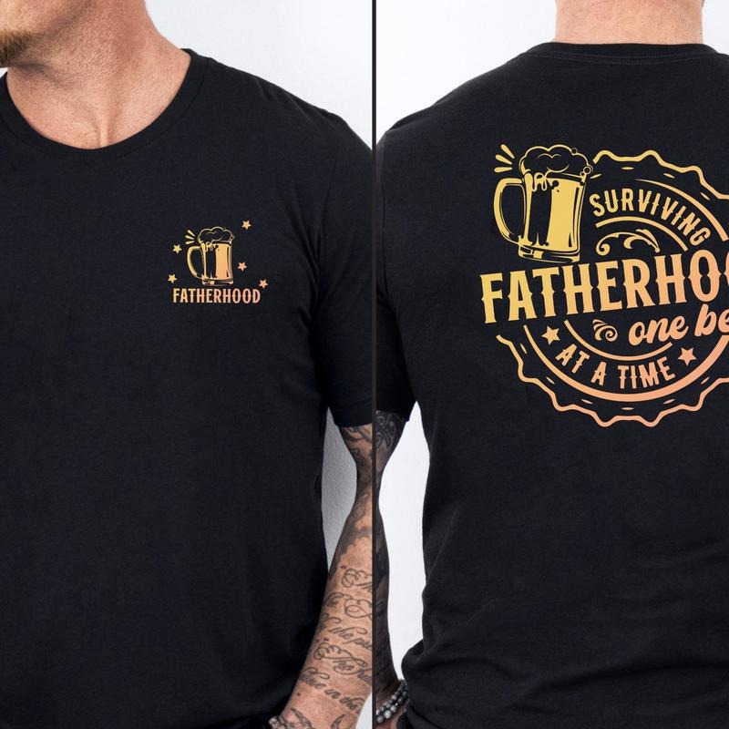 Funny Fathers Day Shirt, Surviving Fatherhood One Beer At A Time Fathers Day Shirt, Fathers Day Shirt, Fathers Day Gifts,...