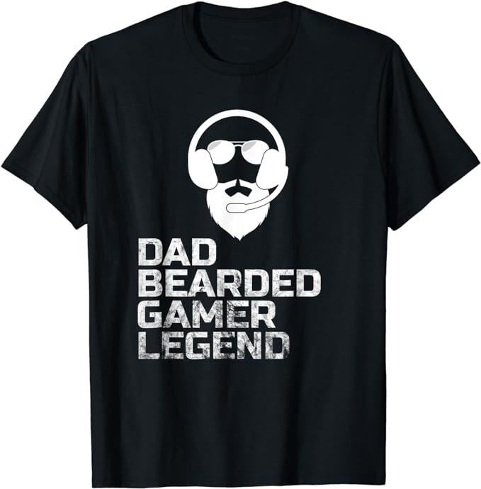 Funny Gamer Shirts, Special Gifts For Gamers, Funny Bearded Video Gamer Gaming Beard Dad Father's Day T-Shirt Menswear...