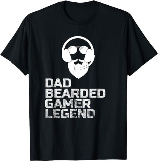 Funny Gamer Shirts, Special Gifts For Gamers, Funny Bearded Video Gamer Gaming Beard Dad Father's Day T-Shirt Menswear...