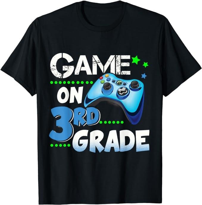 Funny Gamer Shirts, Special Gifts For Gamers, Third Grade Shirt Funny Game On 3rd Grade Gift T-Shirt Menswear Top Casual...