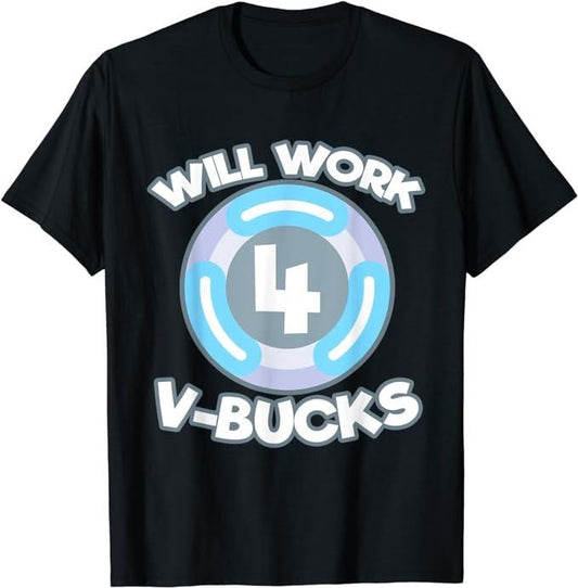 Funny Gamer Shirts, Special Gifts For Gamers, Will Work For Bucks Funny V Gifts for Bucks RPG Gamer Youth T-Shirt...