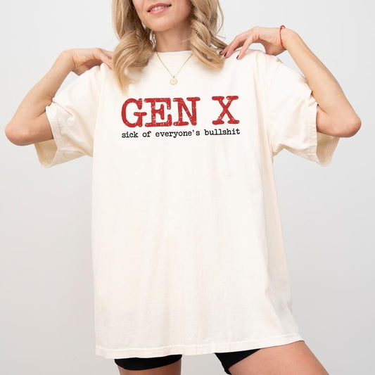 Funny Gen X Vintage Tee, Nostalgic Graphic Printed T-shirt, Generation X Unhinged Shirt, Unisex Gen X Shirts, Sarcastic...