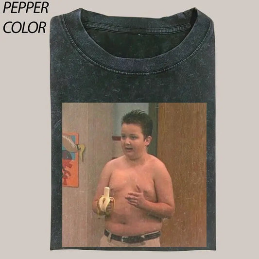 Funny Gibby and the Banana Graphic Unisex Shirt, Vintage Funny Meme Graphic Tee, Adult Casual T-Shirt Womenswear Top...