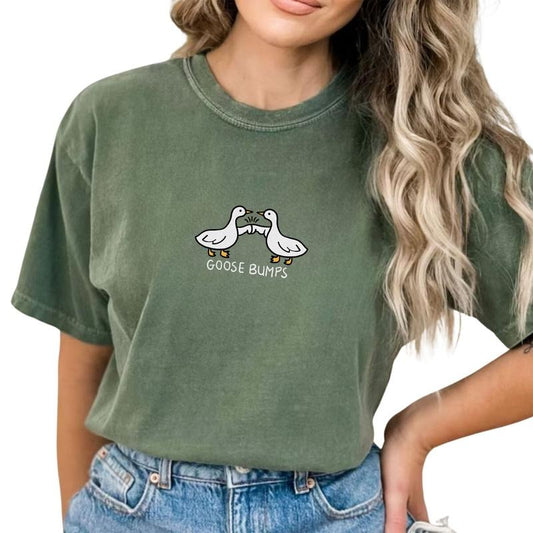 Funny Goose Bumps Shirt, Goose Tee, Goose Graphic Printed Tee, Meme Goose Bumps Tee, Funny Goose Club T-Shirt, Cute...