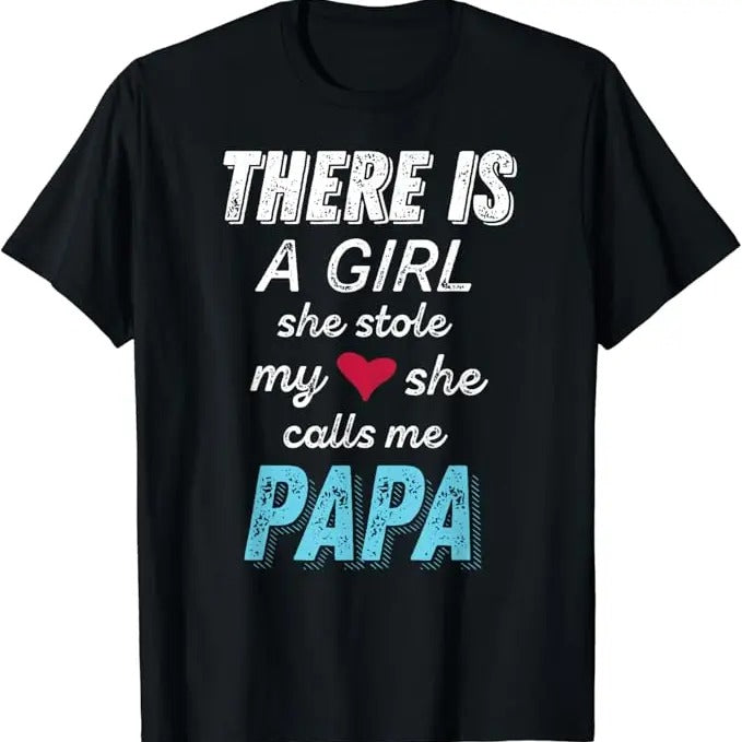 Funny Grandpa Shirt, Gift For Grandfather, She Stole My Heart T-Shirt Menswear Casual Cotton Top Hoodie, Sweatshirt