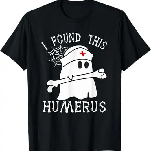 Funny Halloween Shirts For Men, I Found This Humerus Funny Ghost Nurse Halloween T-Shirt Menswear