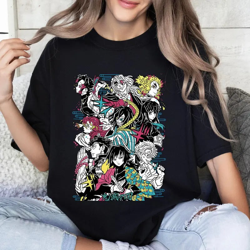 Funny Hashira Characters DM Anime Lover Shirt Crewneck Hoodie Comfort Cotton Sweatshirt | WearSparks.com