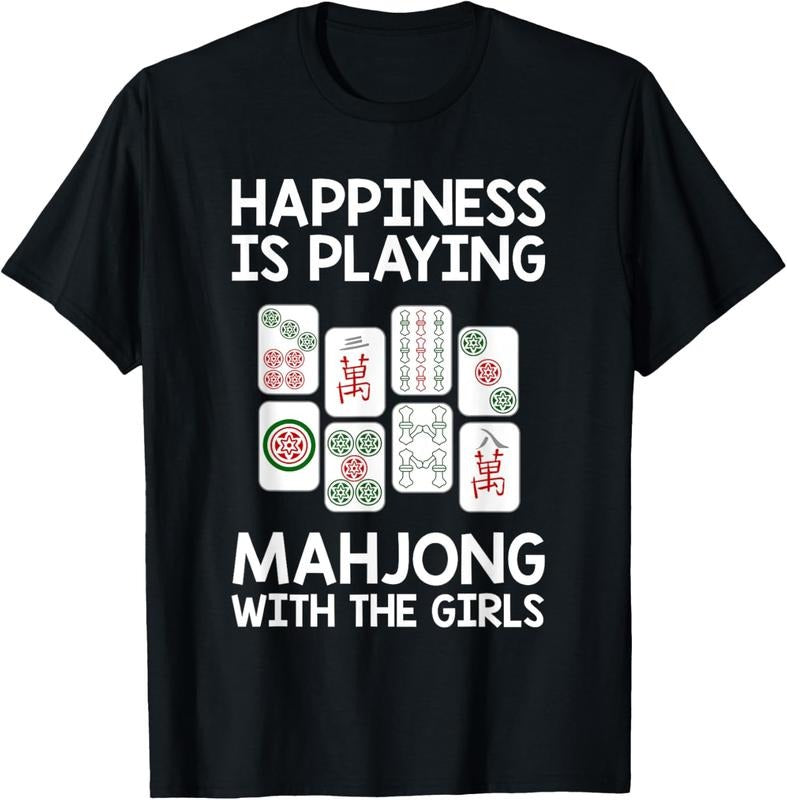 Funny Mahjong Gift Cool Happiness Is Playing Mahjong Girls T-Shirt Hoodie, Sweatshirt | WearSparks.com