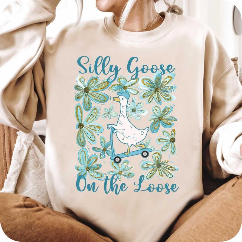 Funny Mama Goose Shirt, Sorry I'm Late I Was Dilly Dallying Goose Shirt Sarcastic Retro Shirt, Preppy Girly Shirt, Design...