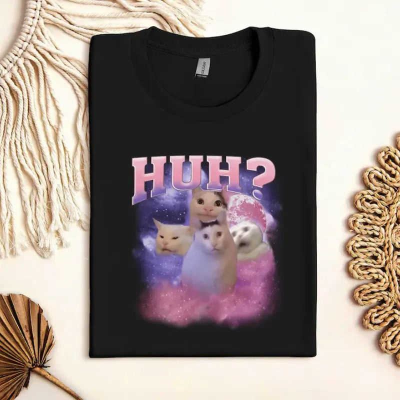 Funny Meme Huh Cat Shirt, Huh Cat Funny Meme Shirt Hoodie, Sweatshirt | WearSparks.com