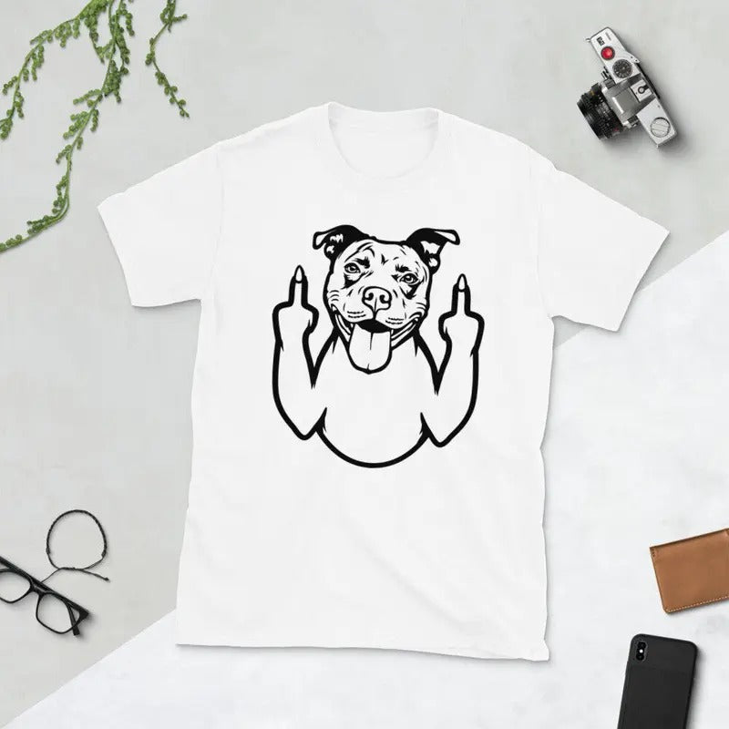 Funny Meme Shirt, American Pit Bull Terrier Middle Finger Dog Tee, Gift Unisex T-Shirt Hoodie, Sweatshirt | WearSparks.com