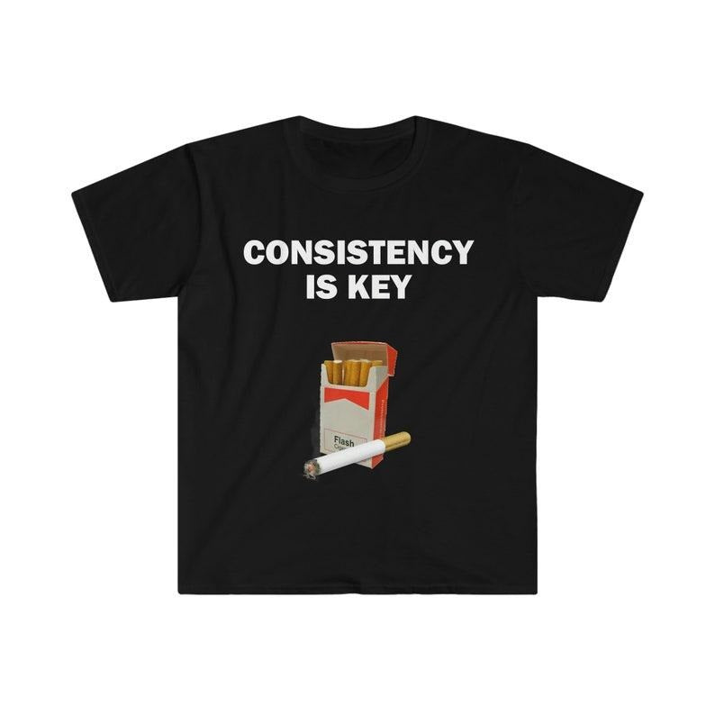Funny Meme Shirt, Consistency Is Key Smoking Tee, Gift Unisex T-Shirt Hoodie, Sweatshirt | WearSparks.com