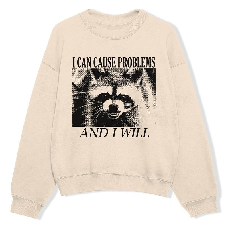 Funny Meme Shirt, I Can Cause Problems And I Will Shirt, Retro Unisex Ultra Shirt, Trash Panda Merch, Animal Graphic...