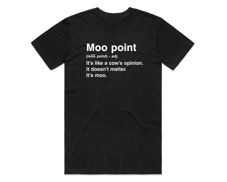 Funny Meme Shirt, Moo Point Definition Friends Tee, Top Joey Tribbiani Retro 90's Gift Unisex T-Shirt Hoodie, Sweatshirt