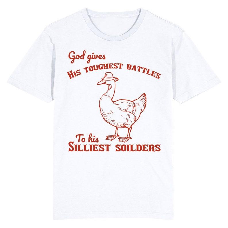 Funny Meme Shirt, Silly Duck, Silly soldiers, does he Tee, Gift Unisex T-Shirt Hoodie, Sweatshirt | WearSparks.com